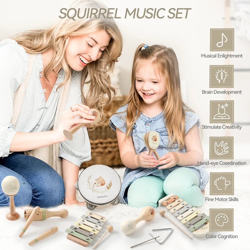 Classic Montessori Wooden Music Toy – Baby Xylophone Educational Set