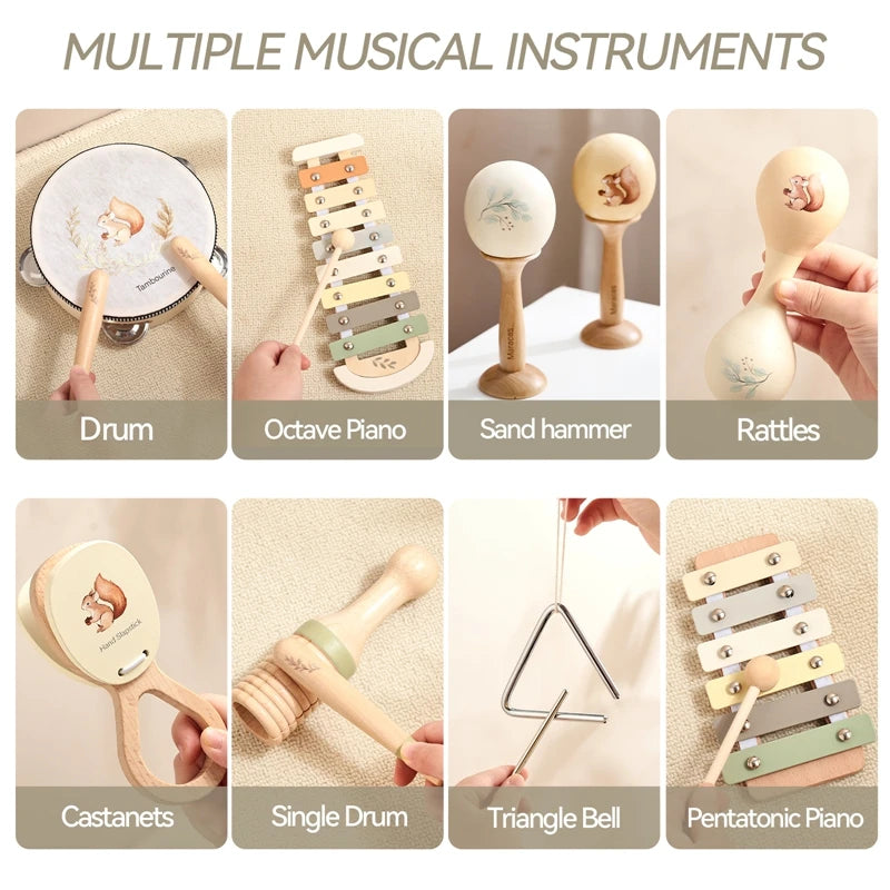 Classic Montessori Wooden Music Toy – Baby Xylophone Educational Set