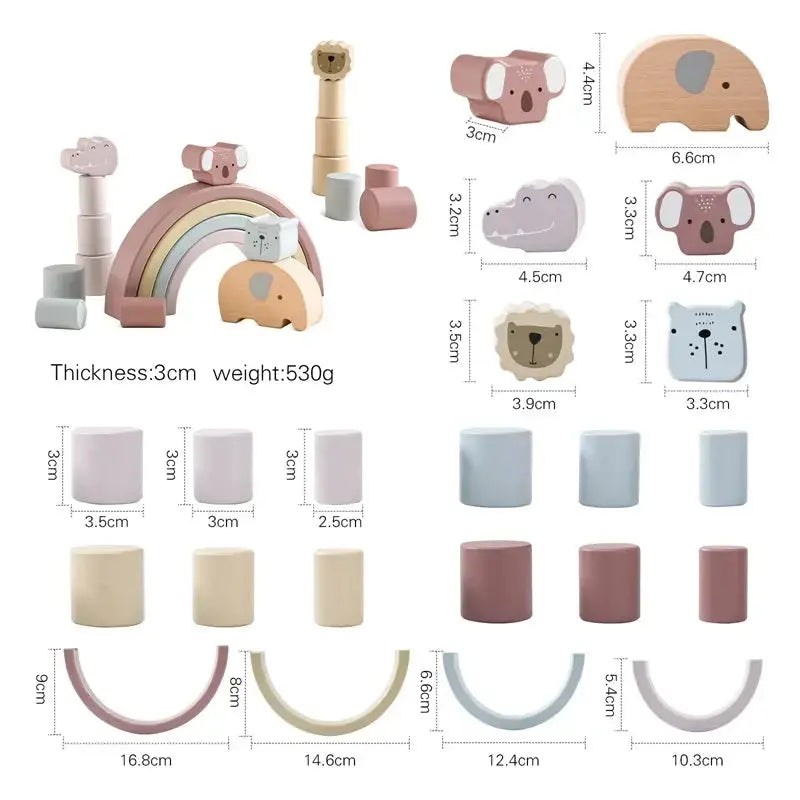Wooden Baby Animal Balance Board Threading Toys Wooden Seesaw Stacking Toys Blocks Board Games Montessori Educational Baby Gifts Luxe Aura Elegant