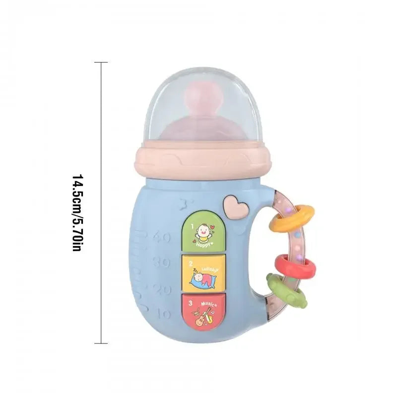 Musical Baby Bottle Rattle with Lights & Teething Pacifier