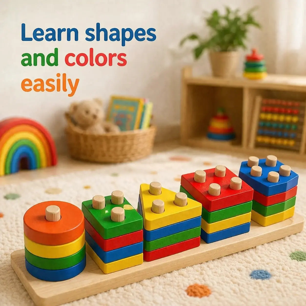 Luxe Aura Montessori Toys Wooden Sorting & Stacking Toy – Early Learning Through Play Luxe Aura Elegant