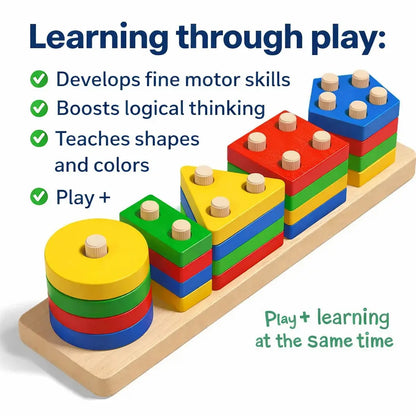 Luxe Aura Montessori Toys Wooden Sorting & Stacking Toy – Early Learning Through Play Luxe Aura Elegant