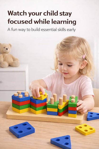 Luxe Aura Montessori Toys Wooden Sorting & Stacking Toy – Early Learning Through Play Luxe Aura Elegant