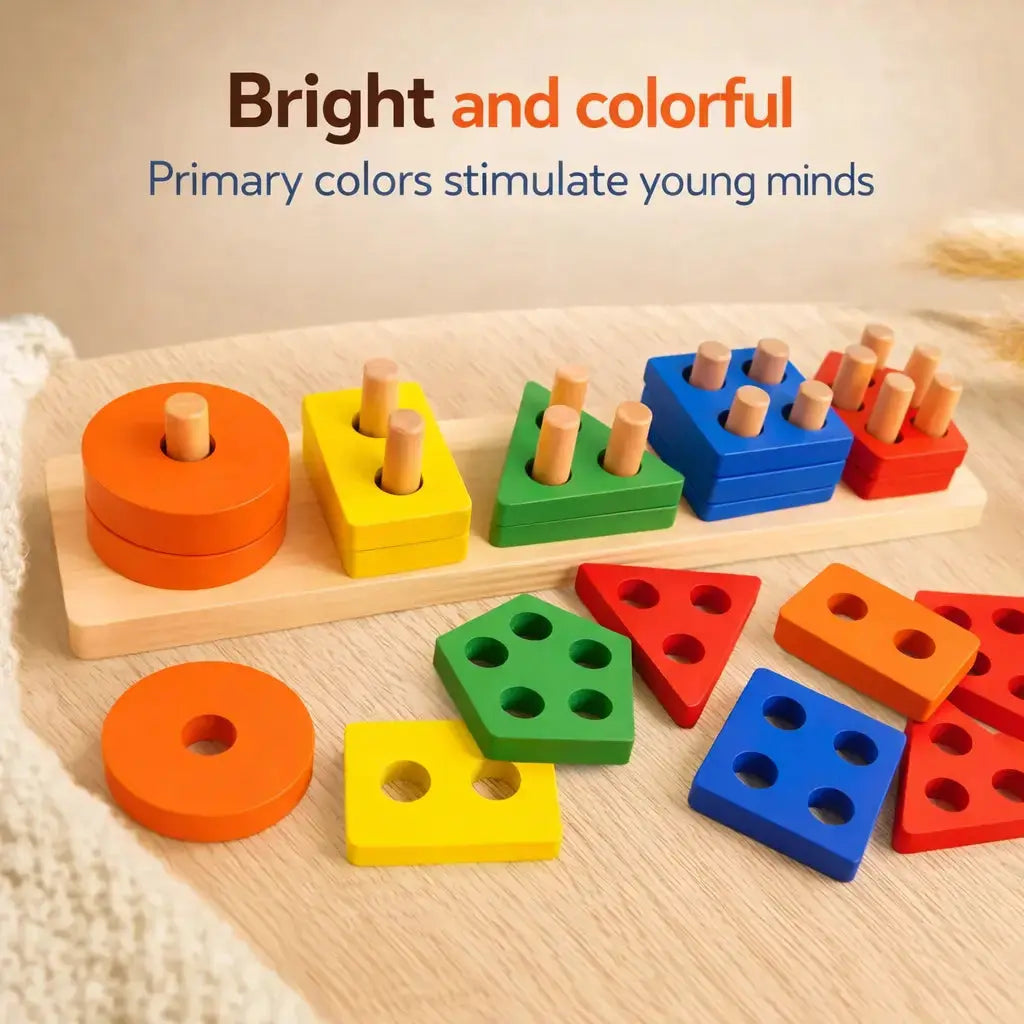 Luxe Aura Montessori Toys Wooden Sorting & Stacking Toy – Early Learning Through Play Luxe Aura Elegant
