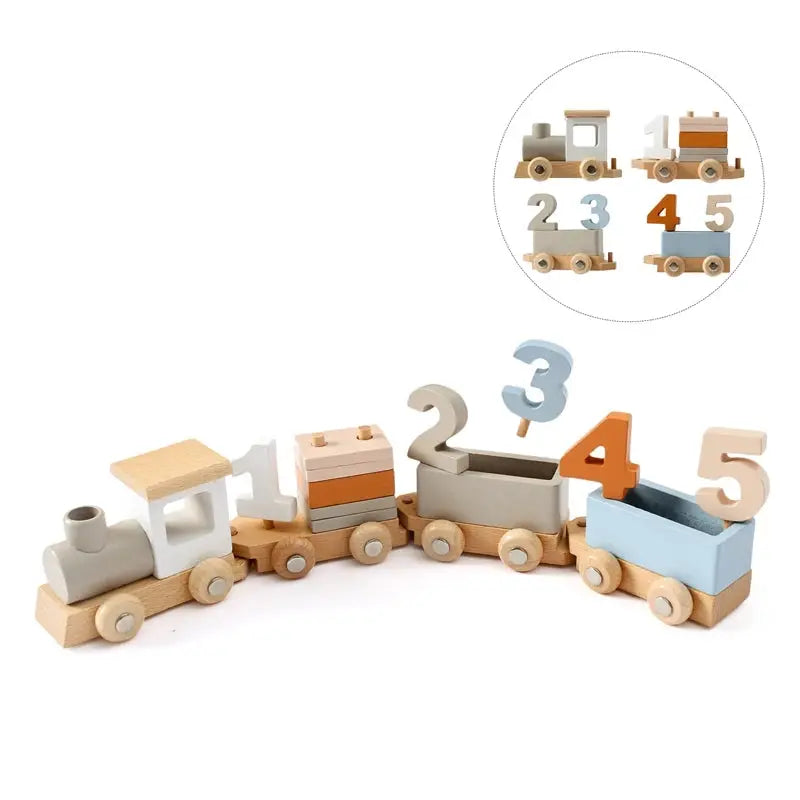 Montessori Toys Wooden Train Birthday Toy Baby Educational Toys Wooden Trolley Baby Learning Toys Number Of Wood Baby Toys Gifts Luxe Aura Elegant