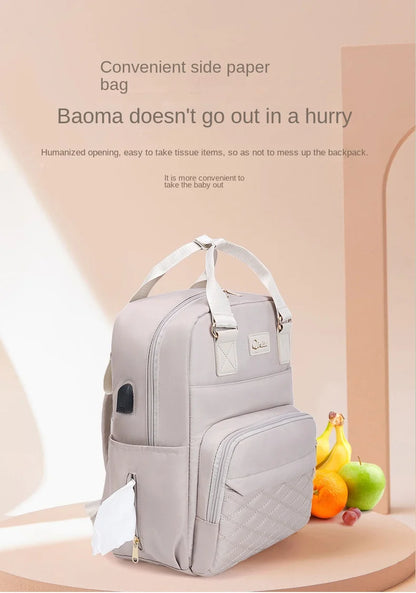 Luxe Aura USB Maternity Backpack – Smart, Stylish & Made for Modern Motherhood
