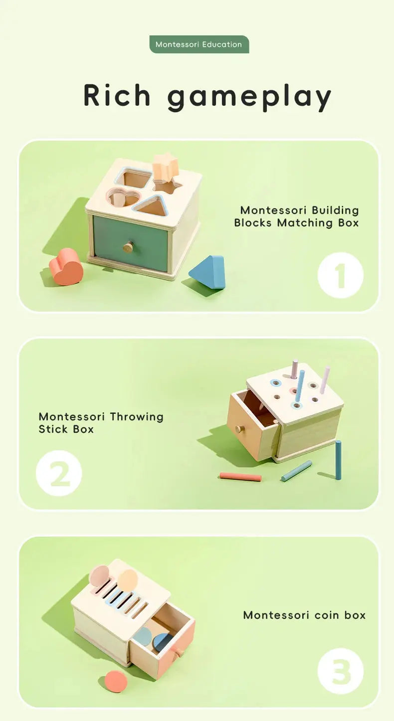 Montessori Wooden Shape Sorting Box – Learn, Play & Grow Naturally Luxe Aura Elegant