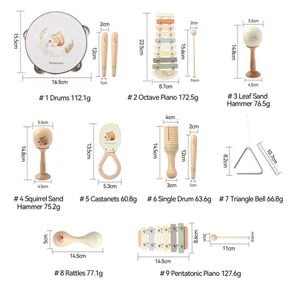 Classic Montessori Wooden Music Toy – Baby Xylophone Educational Set