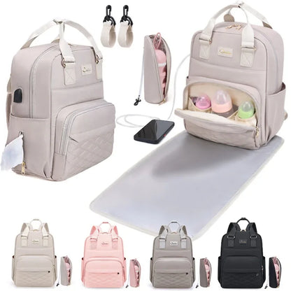Luxe Aura USB Maternity Backpack – Smart, Stylish & Made for Modern Motherhood