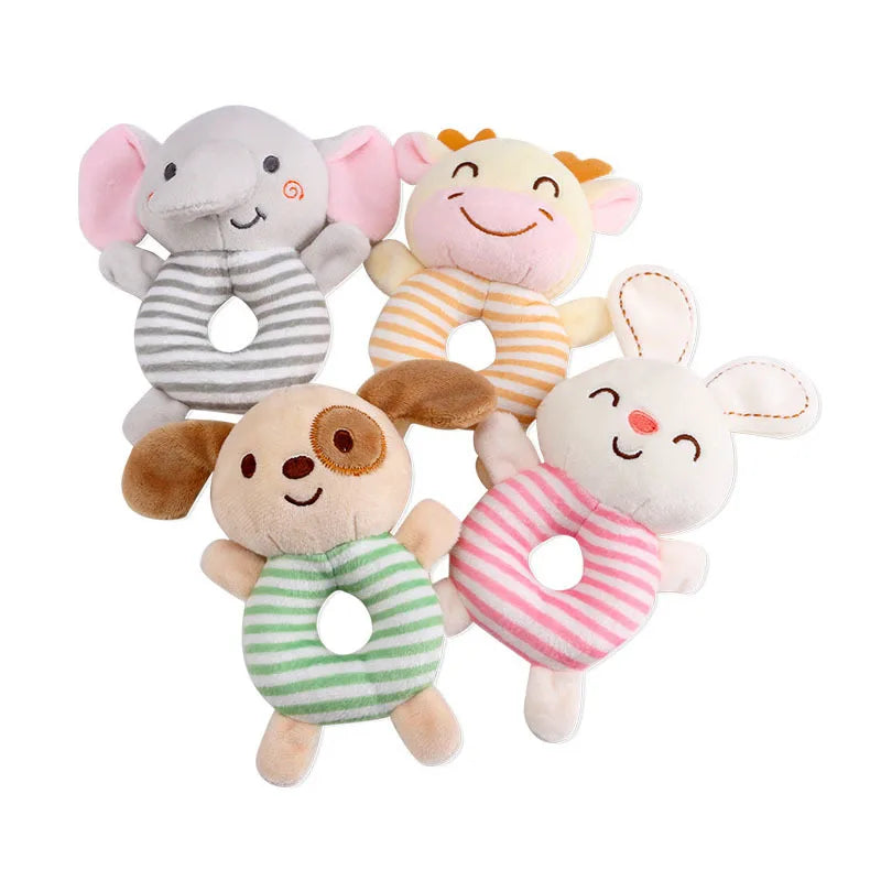Plush Baby Rattle Toy – Soft Animal Hand Ring for Newborns