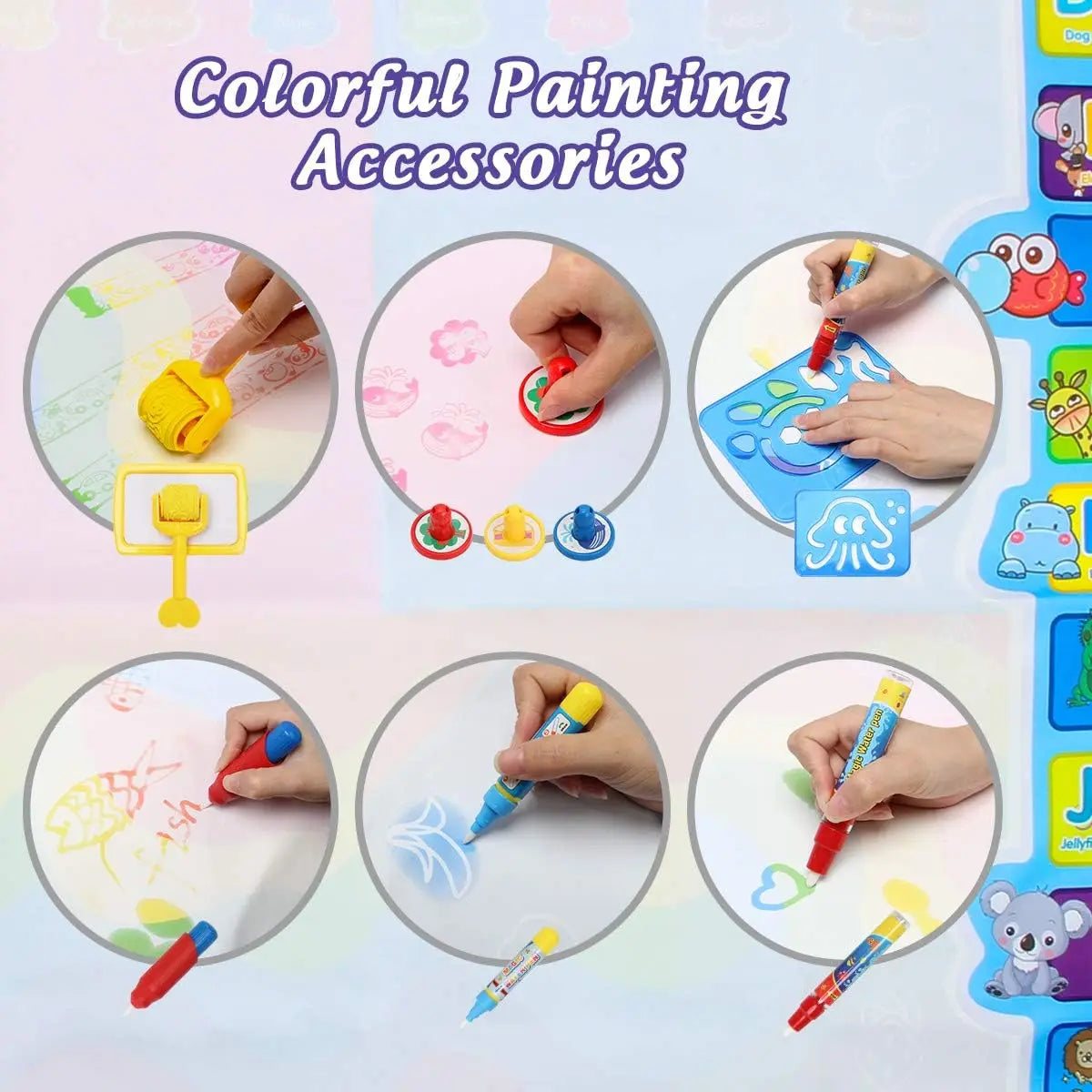 Magic Water Drawing Mat 100x80CM – Reusable Doodle & Colouring Toy