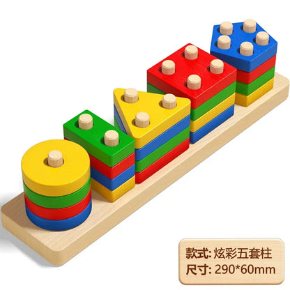 Luxe Aura Montessori Wooden Sorting & Stacking Toy – Early Learning Through Play