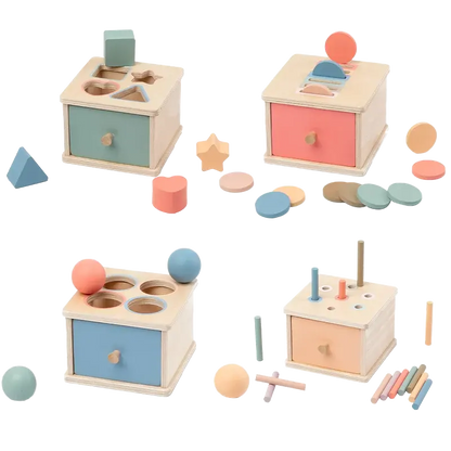Montessori Wooden Shape Sorting Box – Learn, Play & Grow Naturally Luxe Aura Elegant