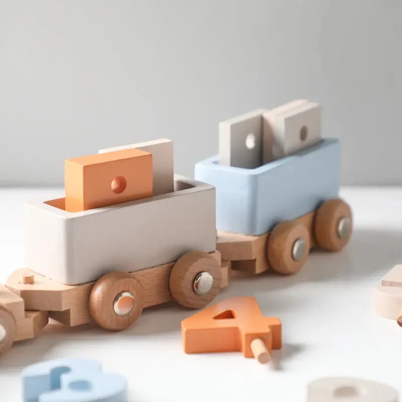 Montessori Toys Wooden Train Birthday Toy Baby Educational Toys Wooden Trolley Baby Learning Toys Number Of Wood Baby Toys Gifts Luxe Aura Elegant