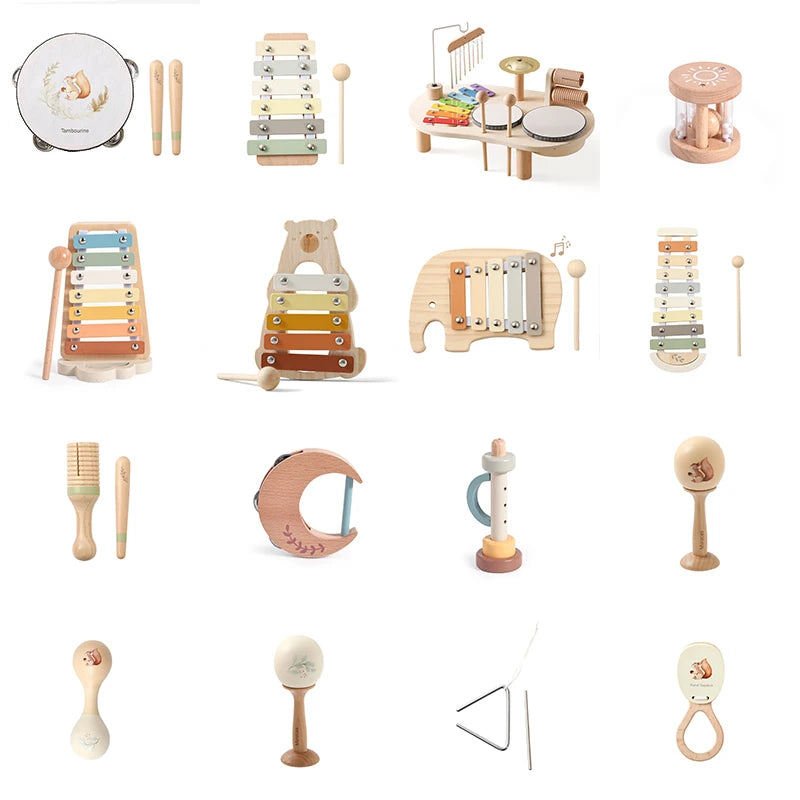 Classic Montessori Wooden Music Toy – Baby Xylophone Educational Set