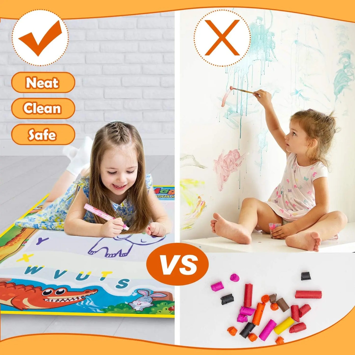 Magic Water Drawing Mat 100x80CM – Reusable Doodle & Colouring Toy