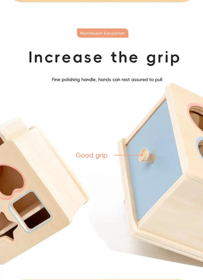 Montessori Wooden Shape Sorting Box – Learn, Play & Grow Naturally Luxe Aura Elegant