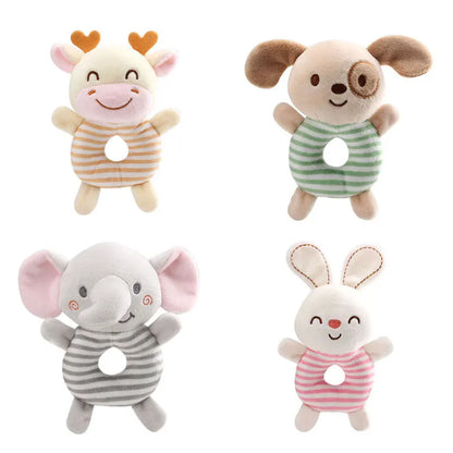 Plush Baby Rattle Toy – Soft Animal Hand Ring for Newborns