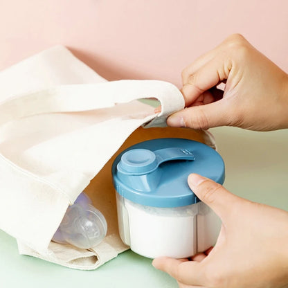 4-Compartment Baby Milk Powder & Snack Storage Box – Smart, Safe, and Portable