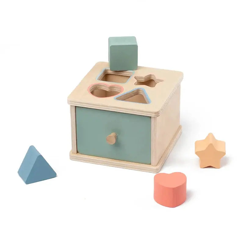 Montessori Wooden Shape Sorting Box – Learn, Play & Grow Naturally Luxe Aura Elegant