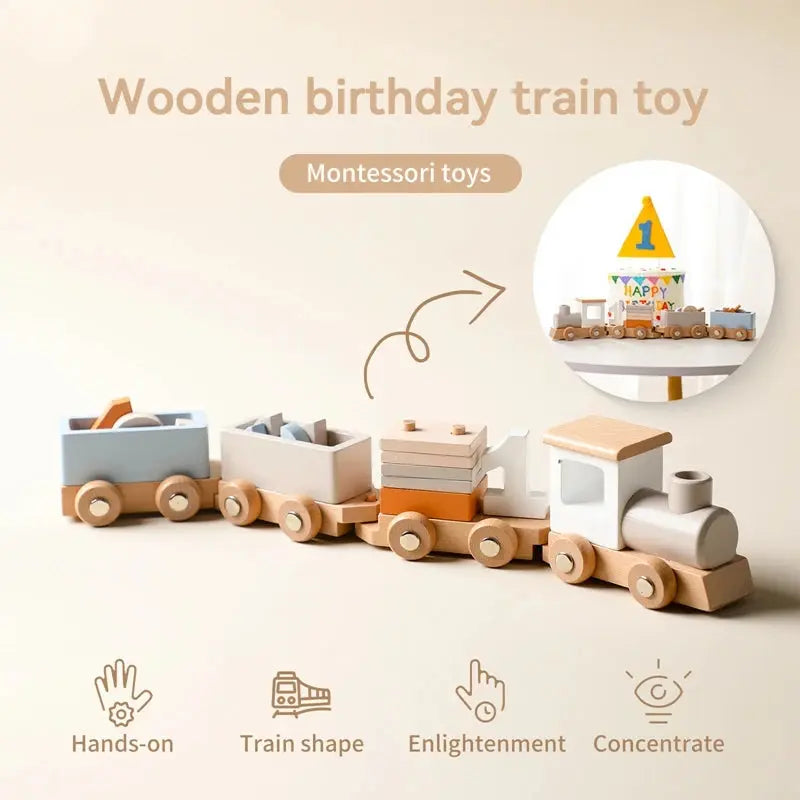 Montessori Toys Wooden Train Birthday Toy Baby Educational Toys Wooden Trolley Baby Learning Toys Number Of Wood Baby Toys Gifts Luxe Aura Elegant