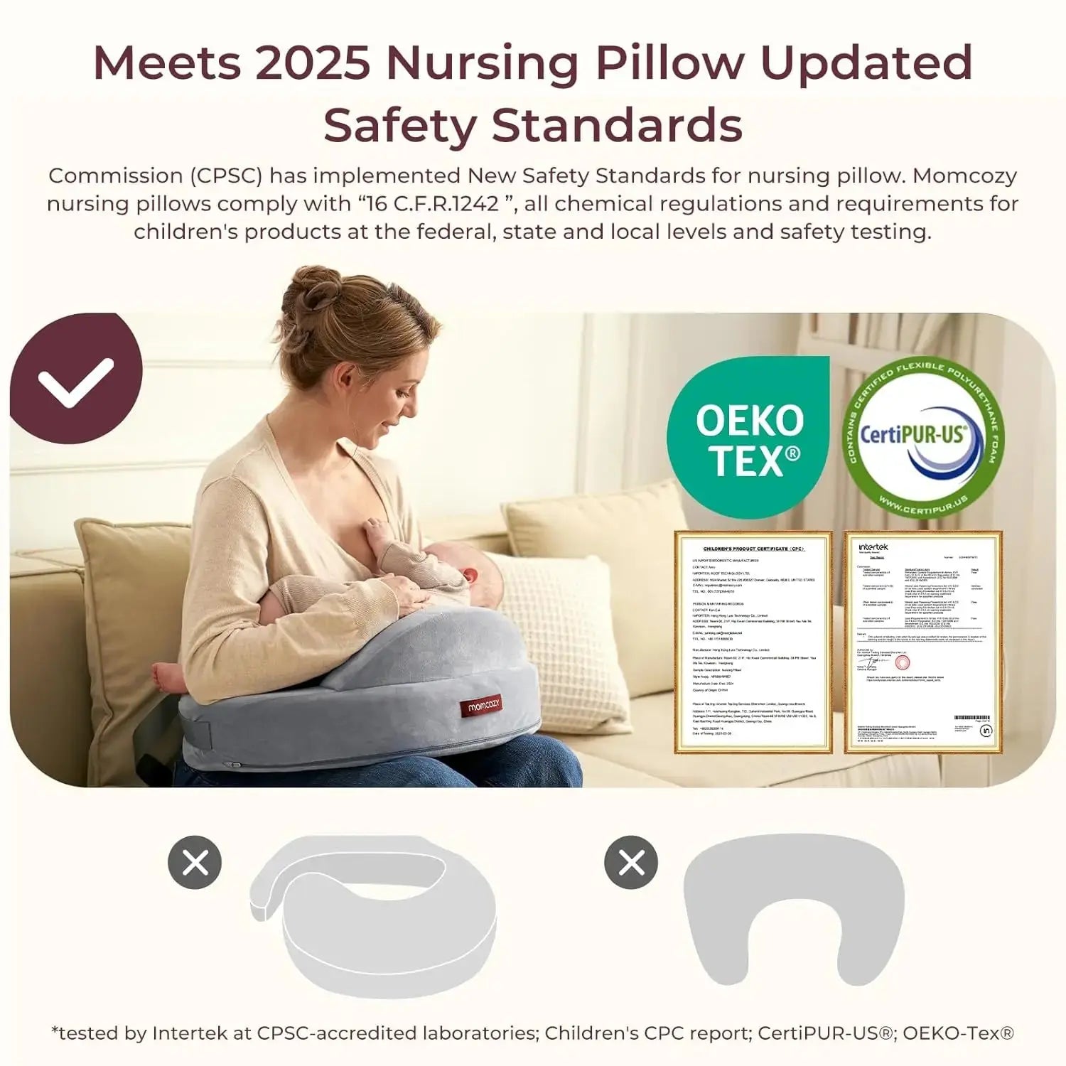 Luxe Aura Ergonomic Memory Foam Nursing Pillow – Premium Comfort for Modern Motherhood Luxe Aura Elegant