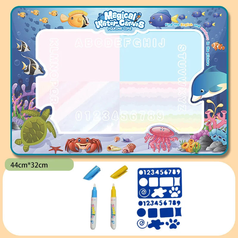 Magic Water Drawing Mat 100x80CM – Reusable Doodle & Colouring Toy