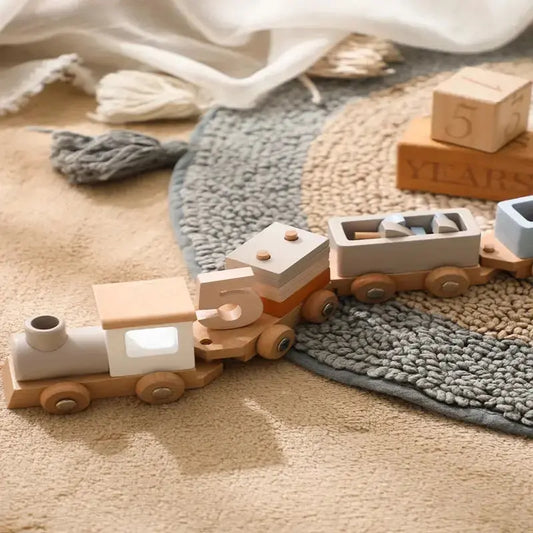 Montessori Toys Wooden Train Birthday Toy Baby Educational Toys Wooden Trolley Baby Learning Toys Number Of Wood Baby Toys Gifts Luxe Aura Elegant