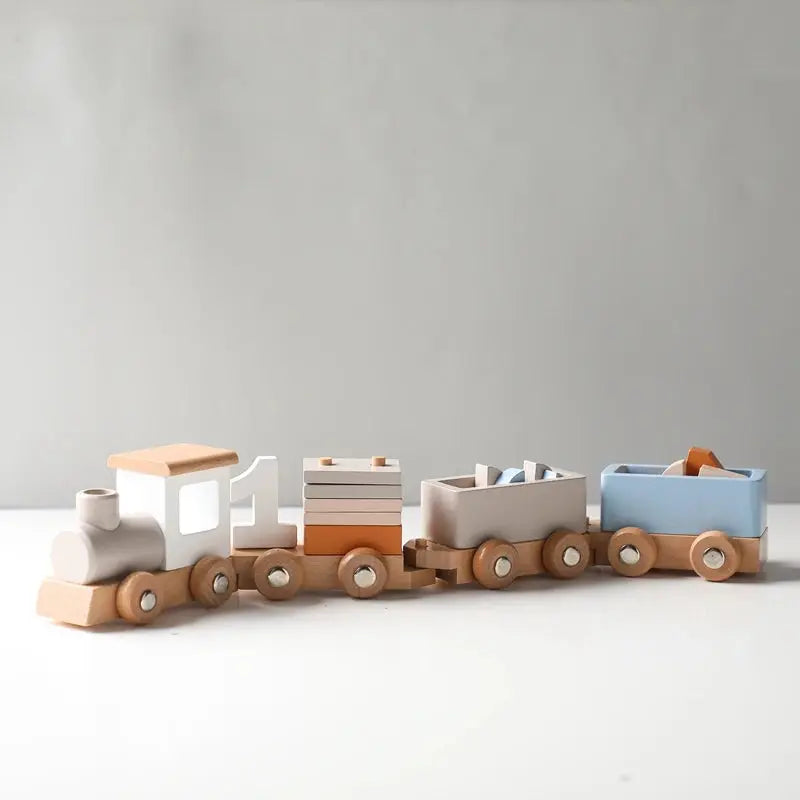 Montessori Toys Wooden Train Birthday Toy Baby Educational Toys Wooden Trolley Baby Learning Toys Number Of Wood Baby Toys Gifts Luxe Aura Elegant