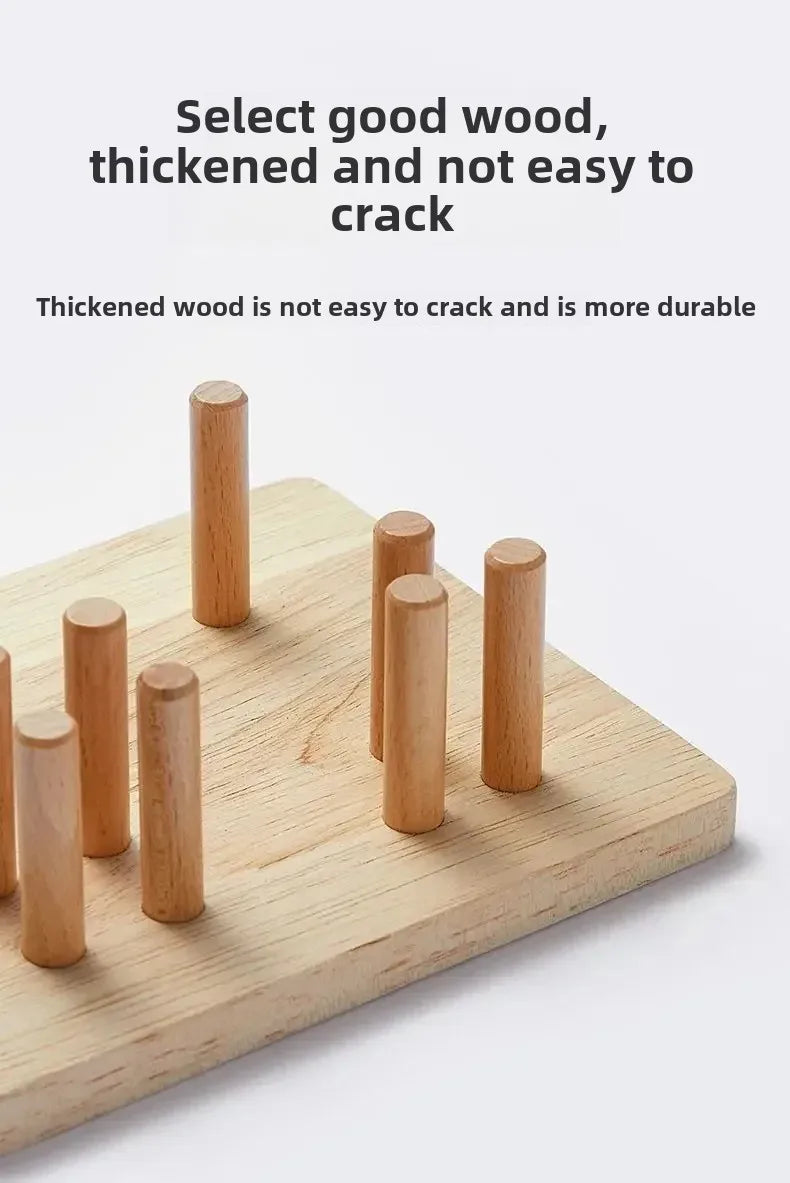 Luxe Aura Montessori Wooden Sorting & Stacking Toy – Early Learning Through Play