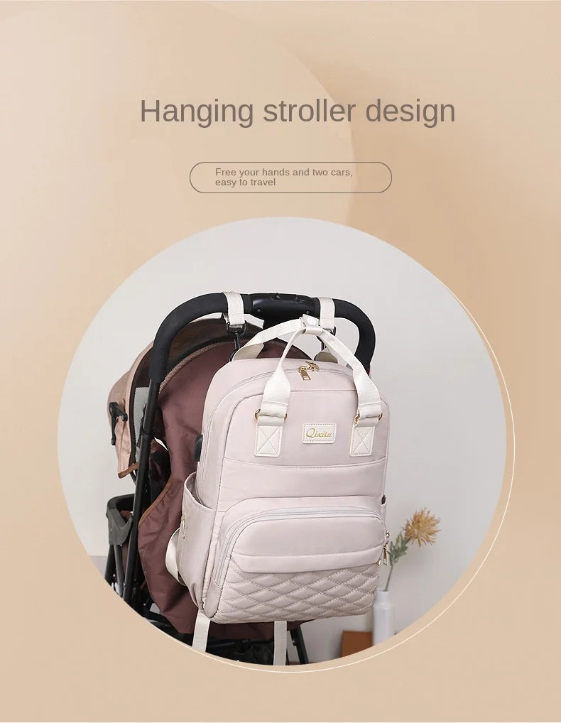 Luxe Aura USB Maternity Backpack – Smart, Stylish & Made for Modern Motherhood
