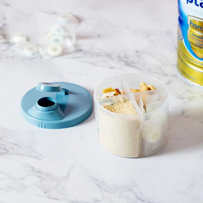 4-Compartment Baby Milk Powder & Snack Storage Box – Smart, Safe, and Portable