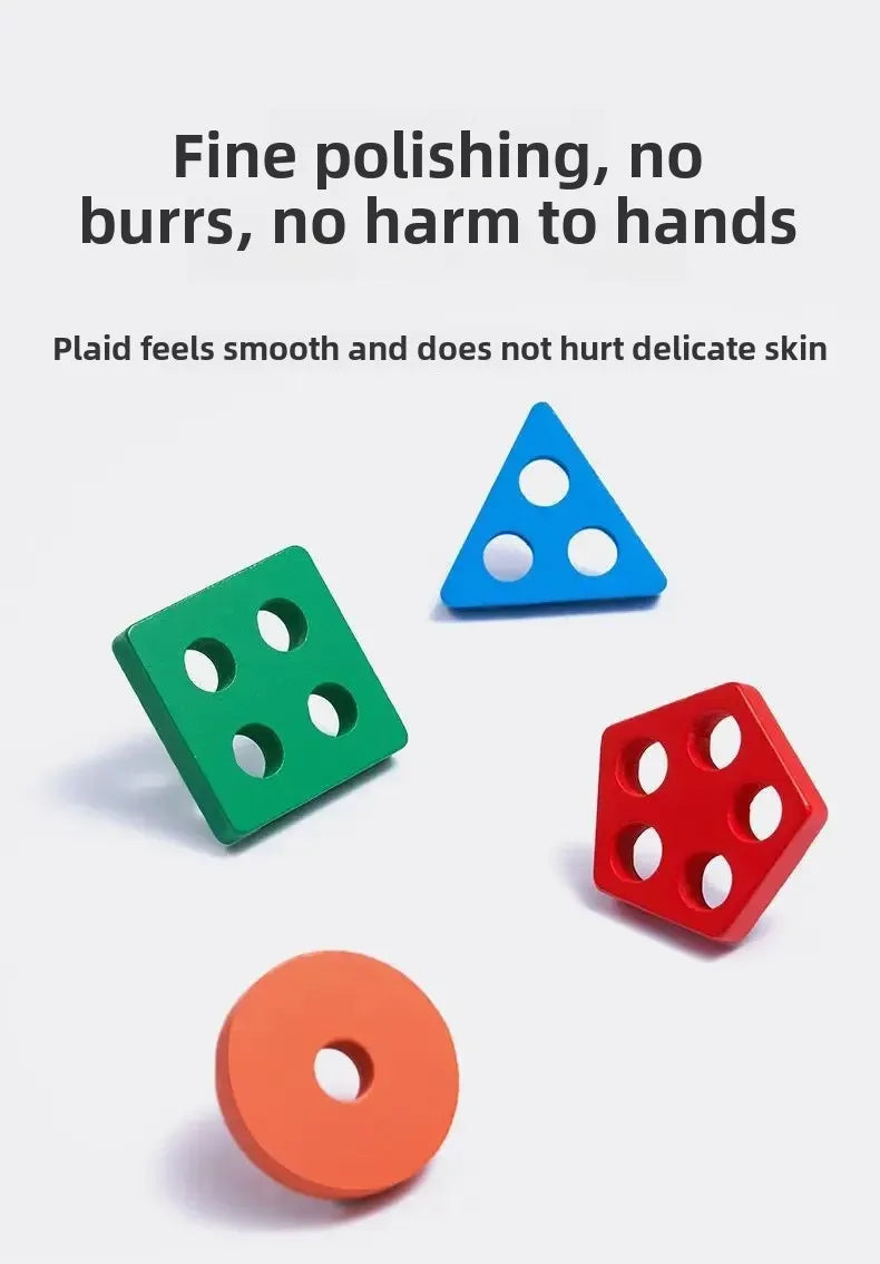 Luxe Aura Montessori Wooden Sorting & Stacking Toy – Early Learning Through Play