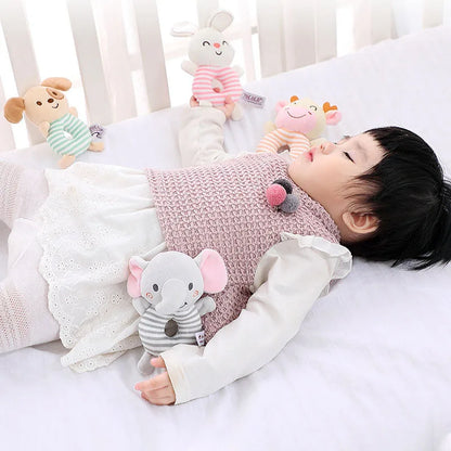 Plush Baby Rattle Toy – Soft Animal Hand Ring for Newborns