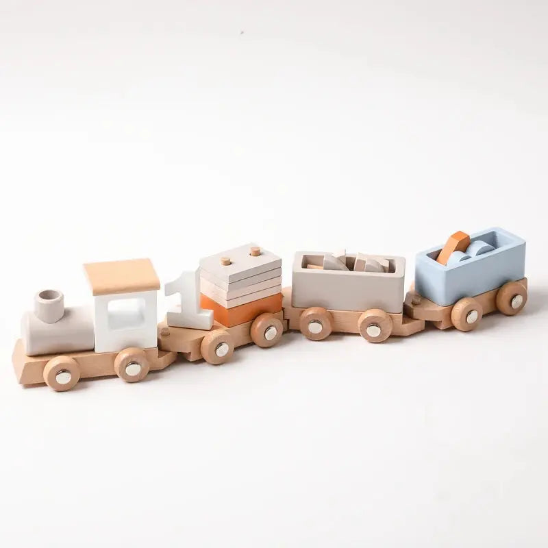 Montessori Toys Wooden Train Birthday Toy Baby Educational Toys Wooden Trolley Baby Learning Toys Number Of Wood Baby Toys Gifts Luxe Aura Elegant