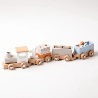 Montessori Toys Wooden Train Birthday Toy Baby Educational Toys Wooden Trolley Baby Learning Toys Number Of Wood Baby Toys Gifts Luxe Aura Elegant