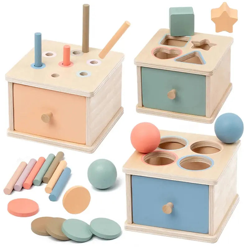 Montessori Wooden Shape Sorting Box – Learn, Play & Grow Naturally Luxe Aura Elegant