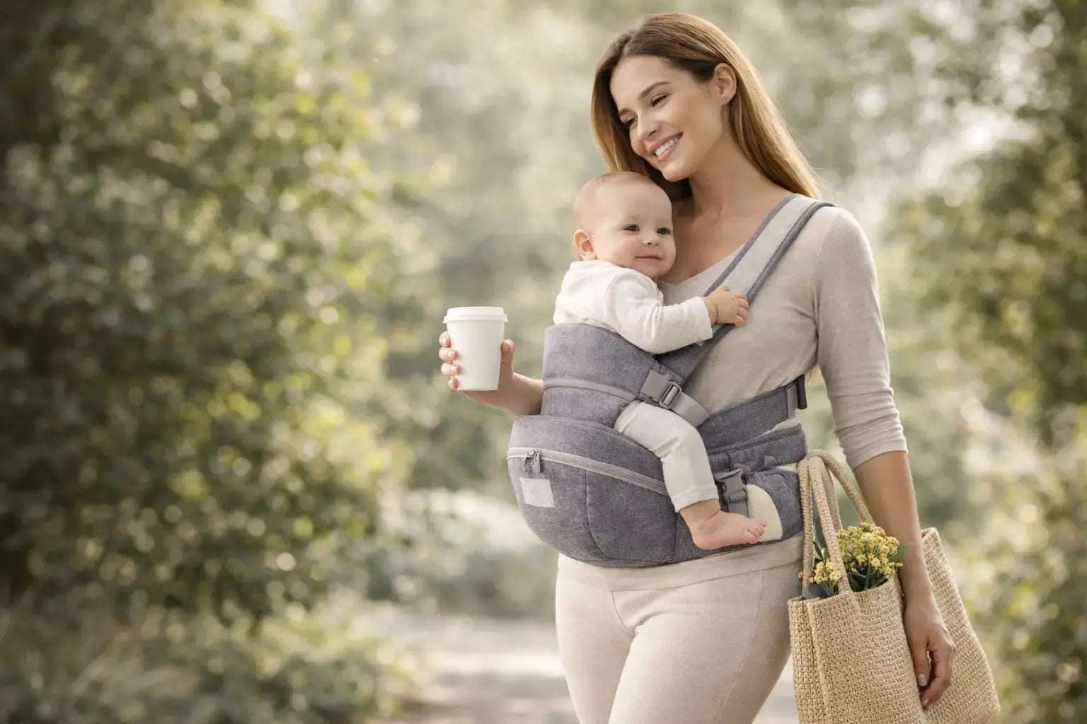 Luxe Aura Ergonomic Baby Carrier with Hip Seat – Comfort & Support Luxe Aura Elegant